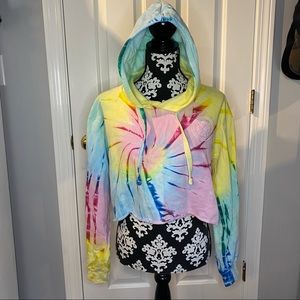 Sand cloud cropped tie dye hoodie